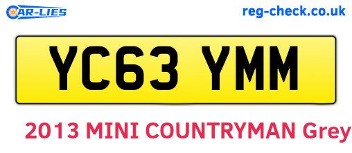 YC63YMM are the vehicle registration plates.