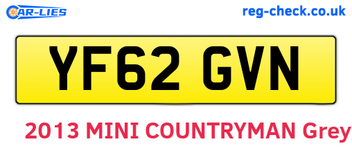 YF62GVN are the vehicle registration plates.
