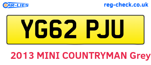 YG62PJU are the vehicle registration plates.