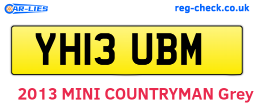 YH13UBM are the vehicle registration plates.