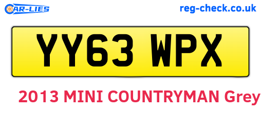 YY63WPX are the vehicle registration plates.