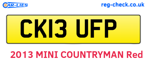 CK13UFP are the vehicle registration plates.
