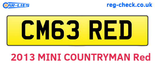 CM63RED are the vehicle registration plates.