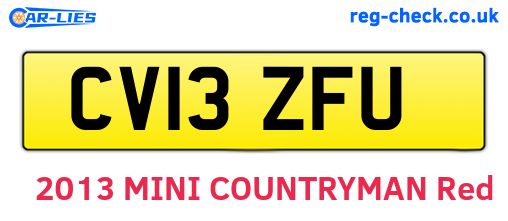 CV13ZFU are the vehicle registration plates.
