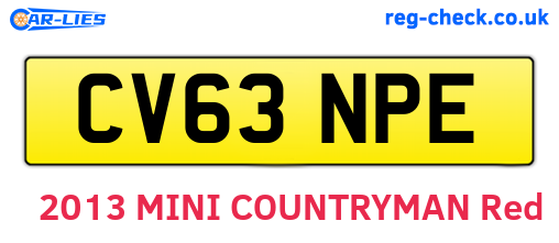 CV63NPE are the vehicle registration plates.