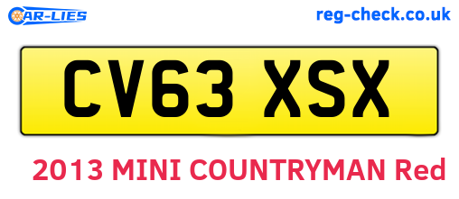 CV63XSX are the vehicle registration plates.