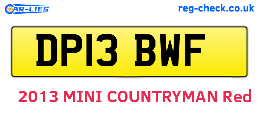 DP13BWF are the vehicle registration plates.