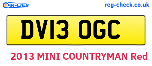 DV13OGC are the vehicle registration plates.