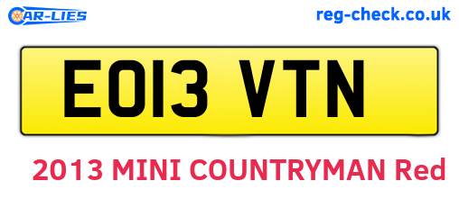 EO13VTN are the vehicle registration plates.