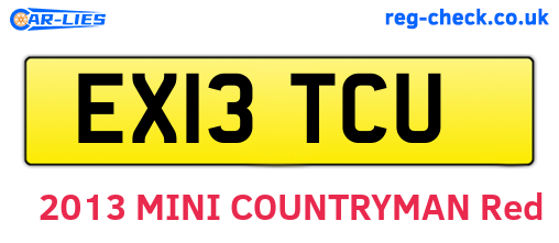 EX13TCU are the vehicle registration plates.