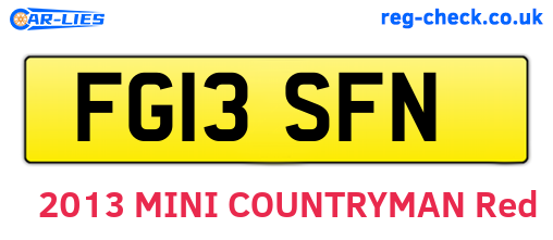 FG13SFN are the vehicle registration plates.