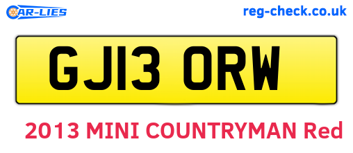 GJ13ORW are the vehicle registration plates.