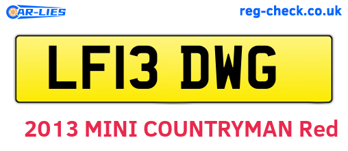 LF13DWG are the vehicle registration plates.