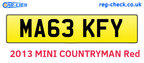 MA63KFY are the vehicle registration plates.