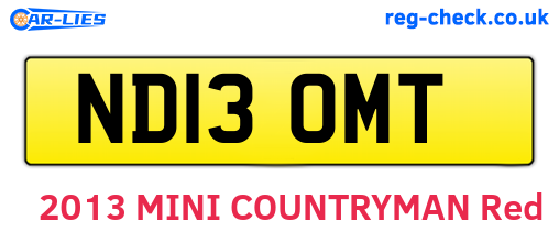 ND13OMT are the vehicle registration plates.