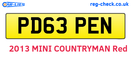 PD63PEN are the vehicle registration plates.