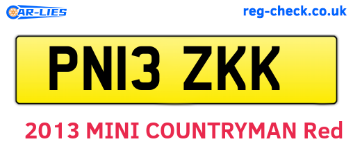 PN13ZKK are the vehicle registration plates.