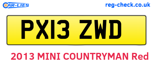 PX13ZWD are the vehicle registration plates.