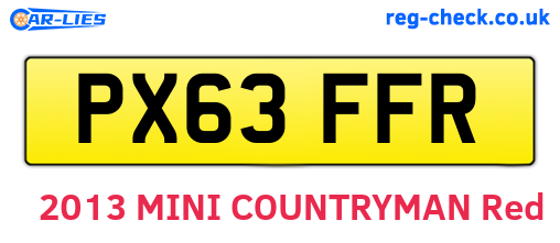 PX63FFR are the vehicle registration plates.