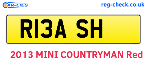 R13ASH are the vehicle registration plates.