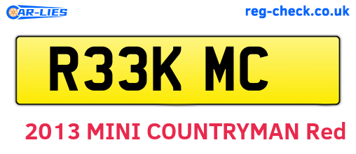 R33KMC are the vehicle registration plates.