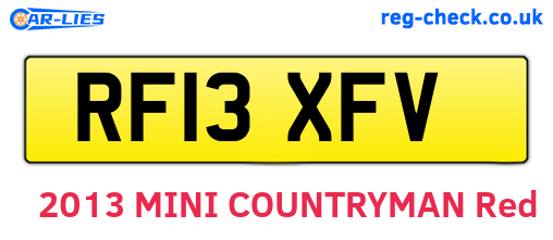 RF13XFV are the vehicle registration plates.