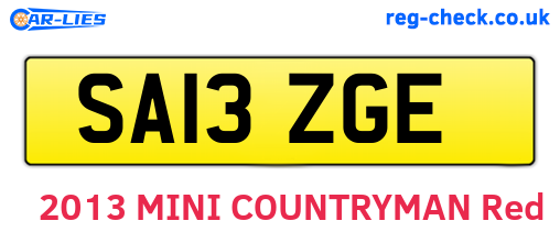 SA13ZGE are the vehicle registration plates.