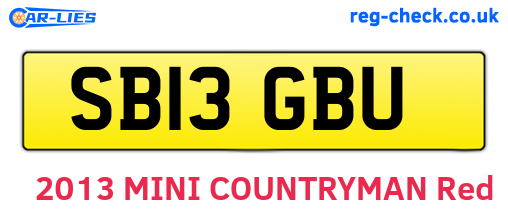 SB13GBU are the vehicle registration plates.