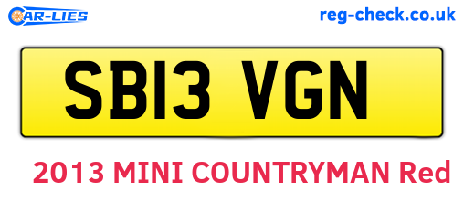 SB13VGN are the vehicle registration plates.