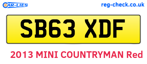 SB63XDF are the vehicle registration plates.