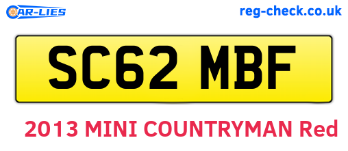 SC62MBF are the vehicle registration plates.
