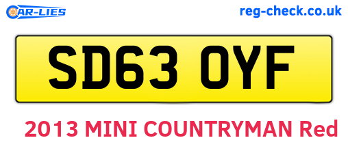 SD63OYF are the vehicle registration plates.