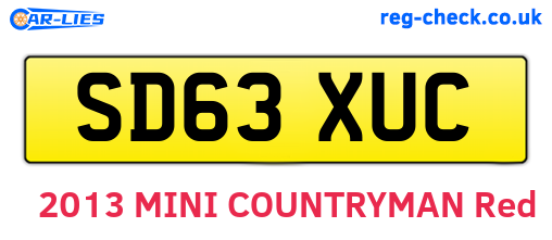 SD63XUC are the vehicle registration plates.