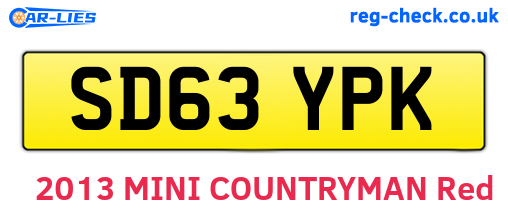 SD63YPK are the vehicle registration plates.