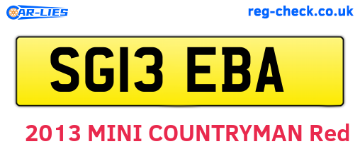 SG13EBA are the vehicle registration plates.
