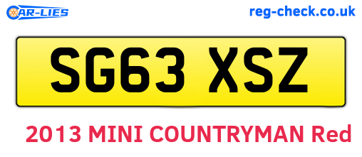 SG63XSZ are the vehicle registration plates.