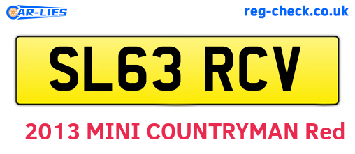SL63RCV are the vehicle registration plates.
