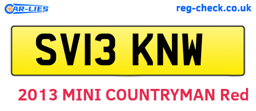 SV13KNW are the vehicle registration plates.