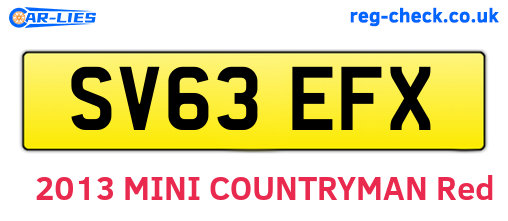 SV63EFX are the vehicle registration plates.