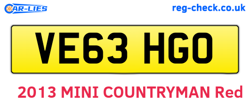 VE63HGO are the vehicle registration plates.