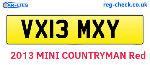 VX13MXY are the vehicle registration plates.
