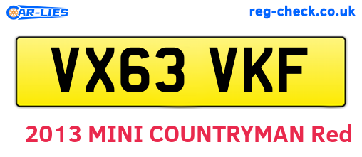 VX63VKF are the vehicle registration plates.
