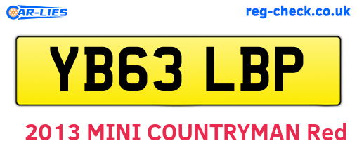 YB63LBP are the vehicle registration plates.