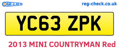 YC63ZPK are the vehicle registration plates.