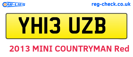 YH13UZB are the vehicle registration plates.