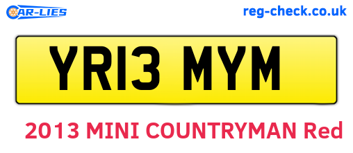 YR13MYM are the vehicle registration plates.