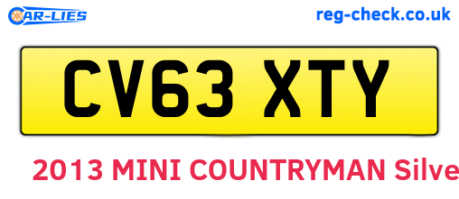 CV63XTY are the vehicle registration plates.