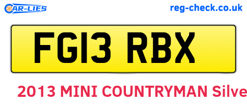 FG13RBX are the vehicle registration plates.