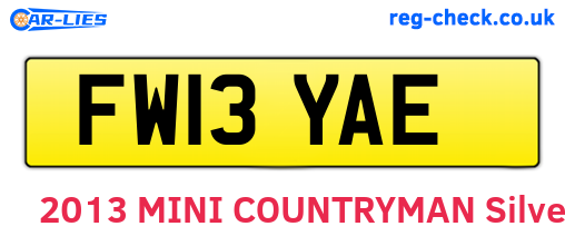 FW13YAE are the vehicle registration plates.
