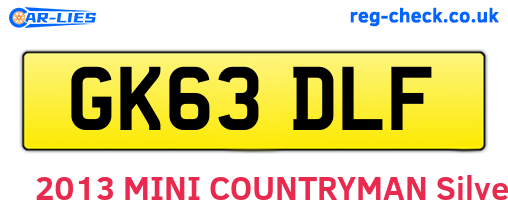 GK63DLF are the vehicle registration plates.